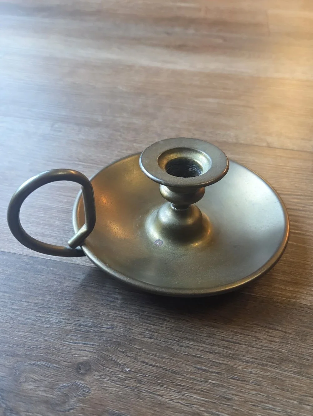Vintage The Buffalo MFG Co. Brass Chambersick Candle Holder w/Thumb Loop